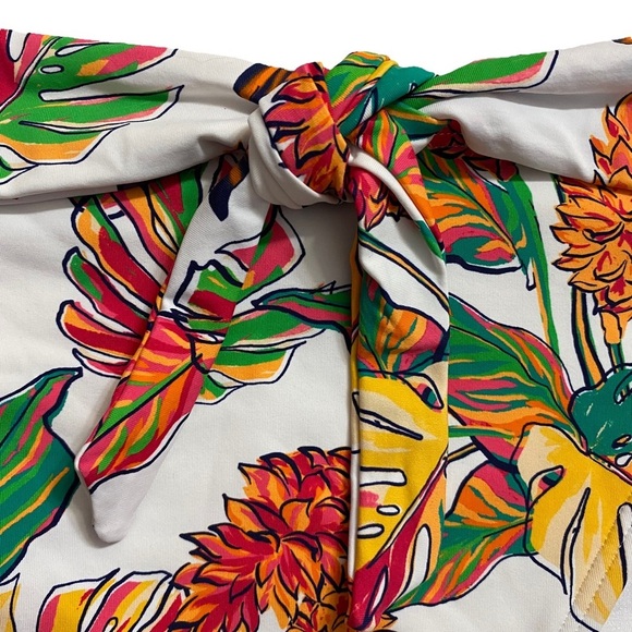 Mynah High Rise High Leg Cheeky Tropical Swim Bottoms Front Knot Detail Large - Picture 4 of 14